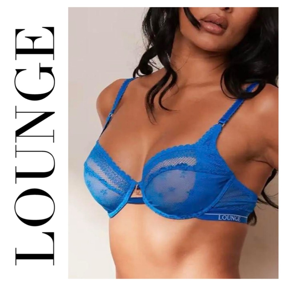 LOUNGE Blue Lace Liberty Balcony Bra Size 32C